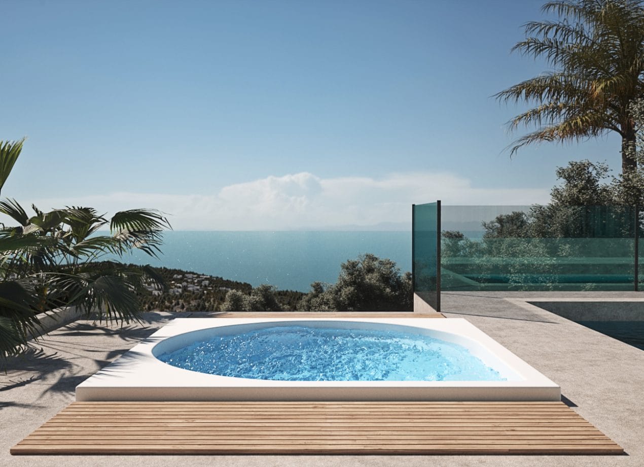 Drop Spa in exclusieve tuinsetting, sfeerfoto