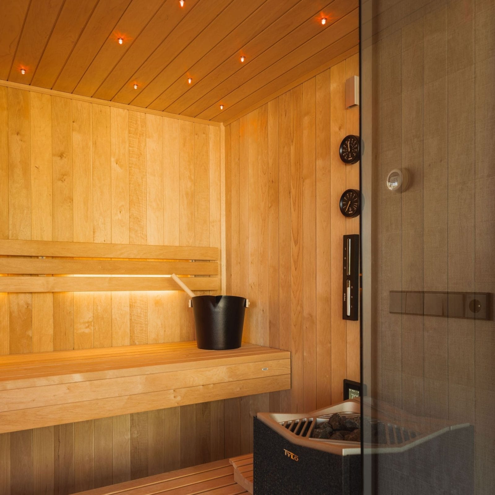 Sfeerverlichting in Tylö sauna